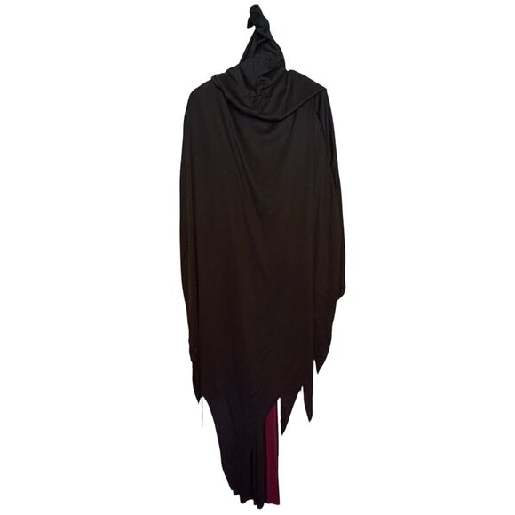 Grim Reaper Skeleton Costume Hooded Robe Mask Gloves Medallion Belt One Size - Picture 2 of 9